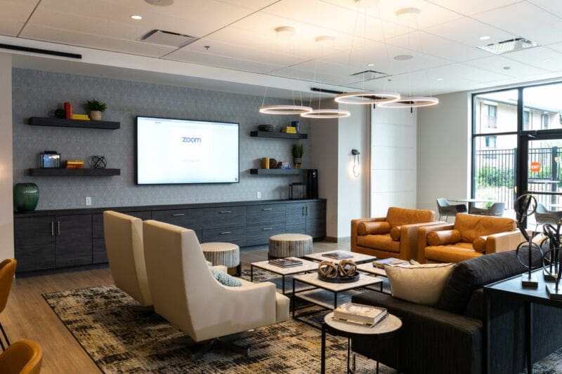 Close up of seating in Poppy Boy's Kitchen at Main Street