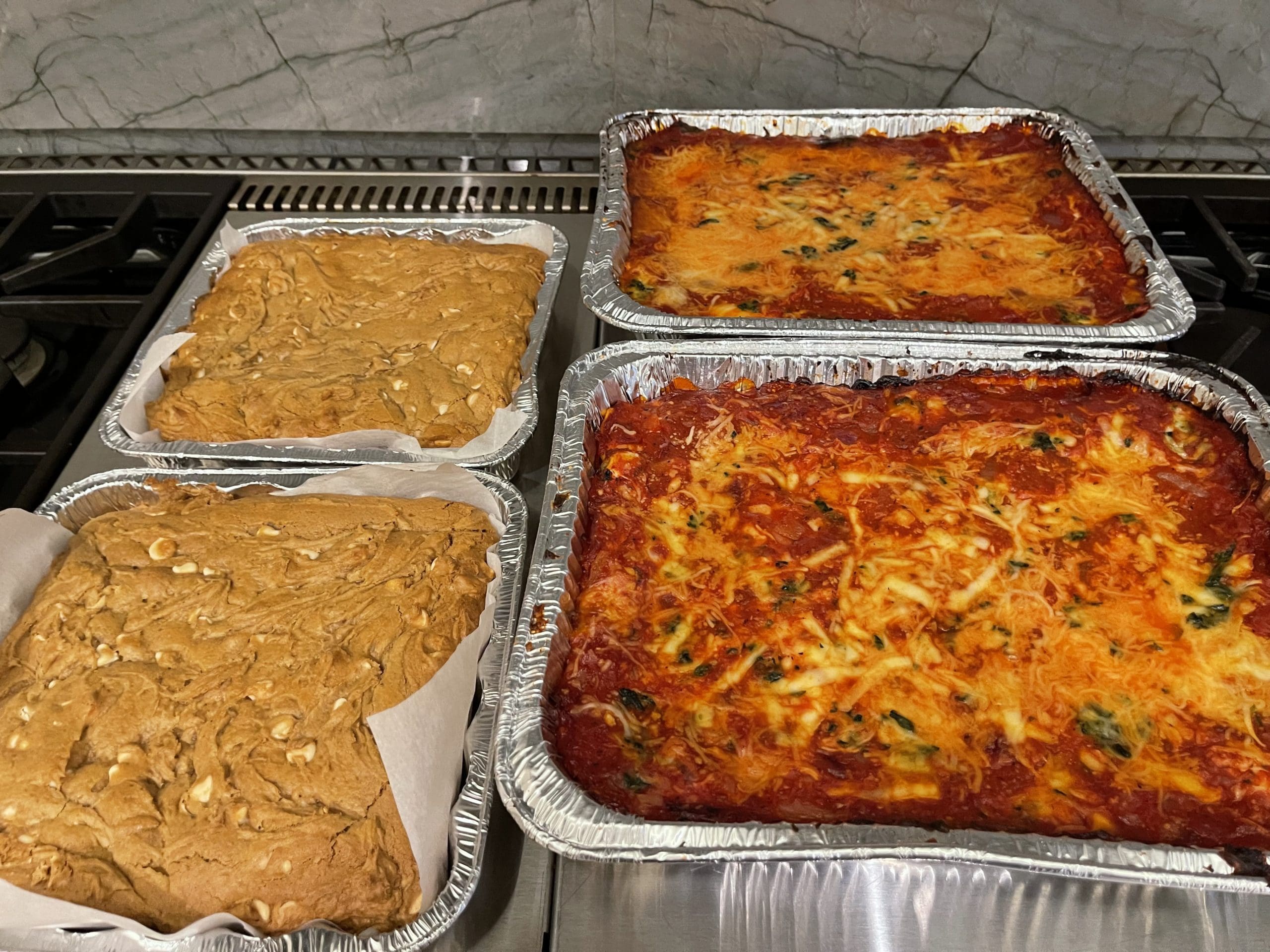 Meals prepared by Main Street members for Stepping Stones Shelter