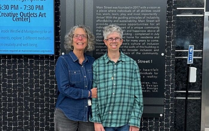 Mikey Johnson and his mom at Main Street