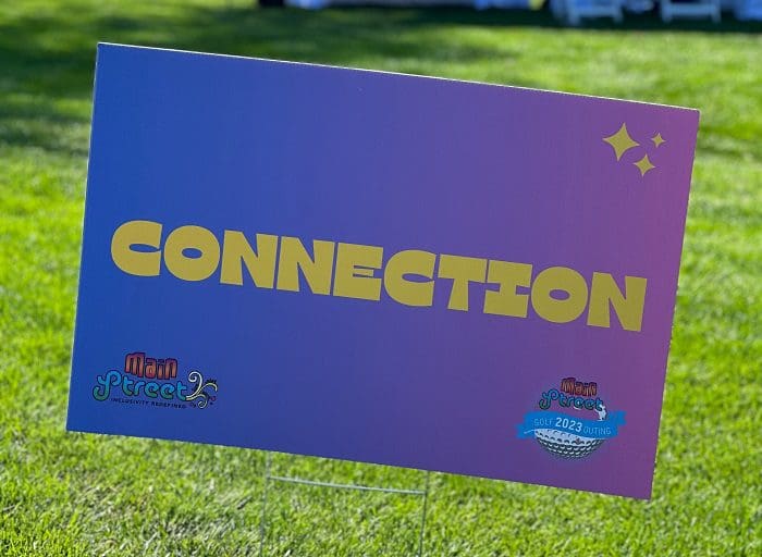 Connection sign at Main Street's 2023 Golf Outing