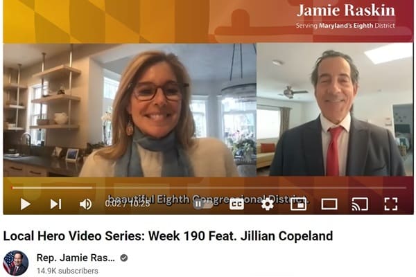 Congressman Jamie Raskin interviews Main Street Founder Jillian Copeland
