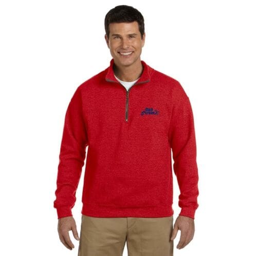 Main Street Red Cadet Collared Sweatshirt