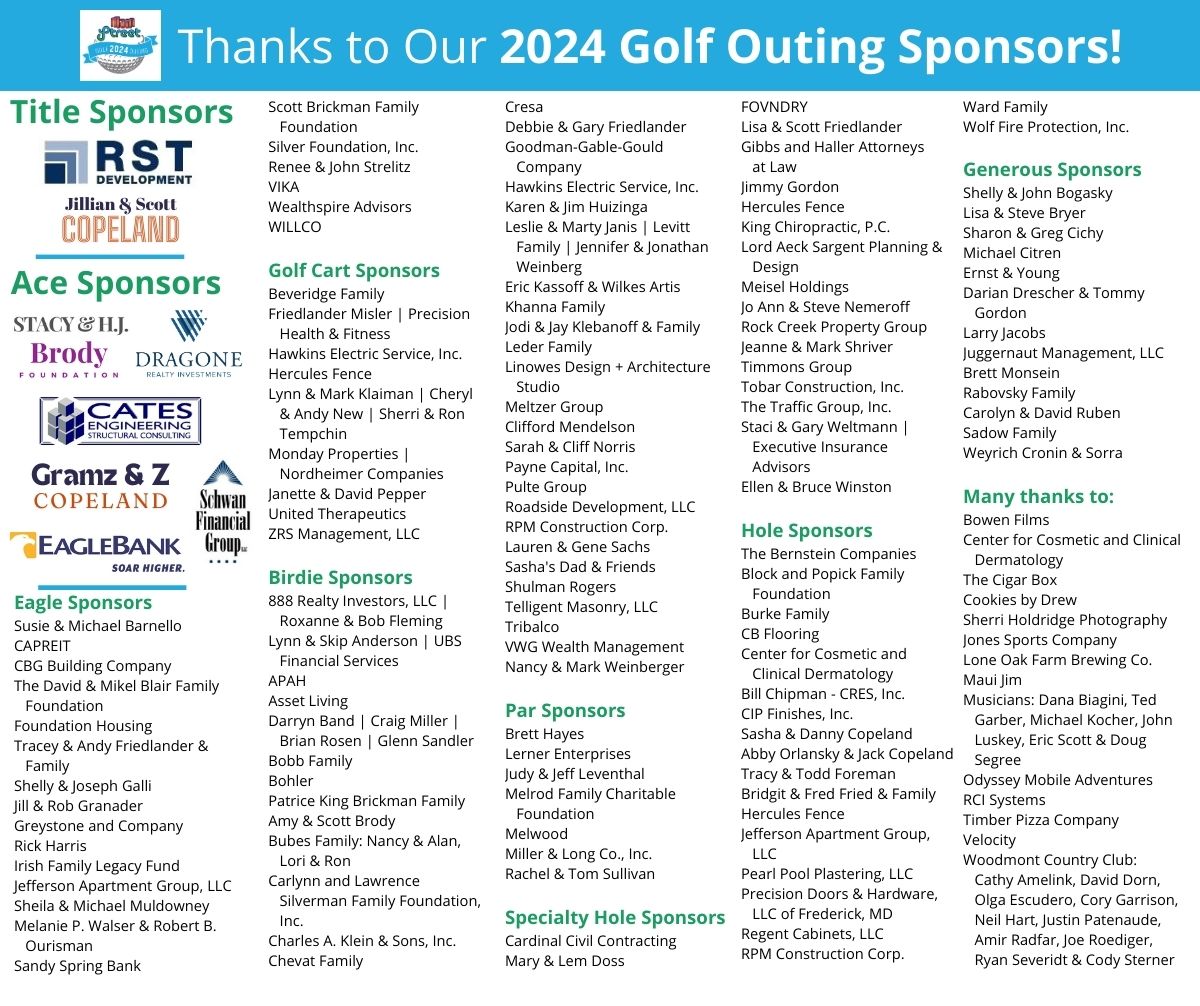 Main Street Golf Outing Sponsors