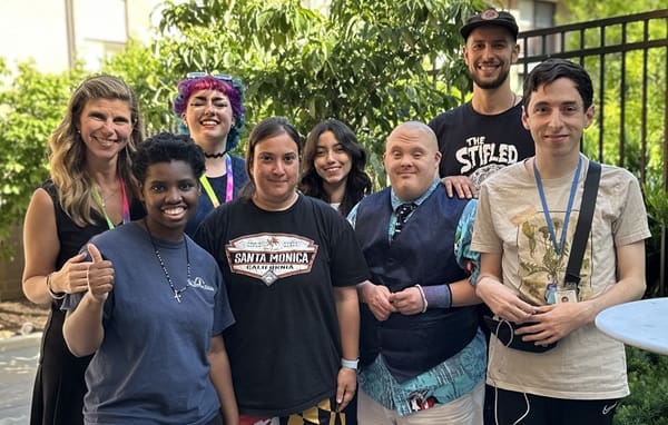 Main Street staff, interns and members on Main Street patio