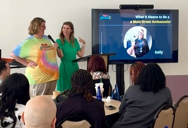 Main Street ambassador and executive director give inclusion presentation