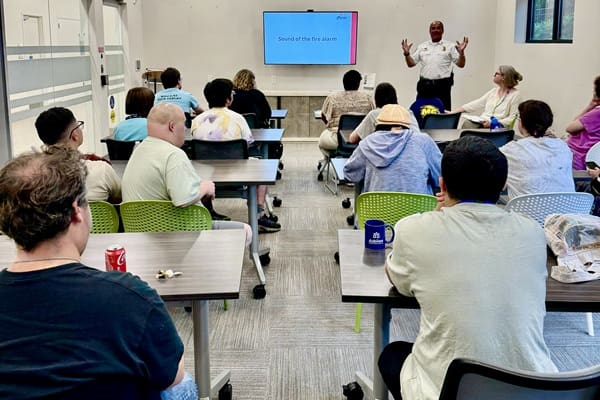 Main Street classroom with tables