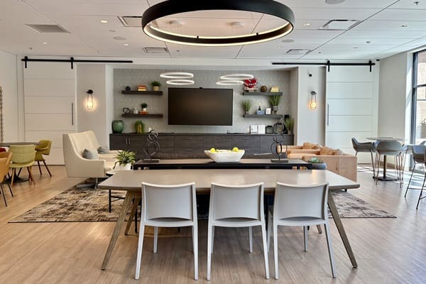 TV area in Main Street's Poppy Boy's Kitchen
